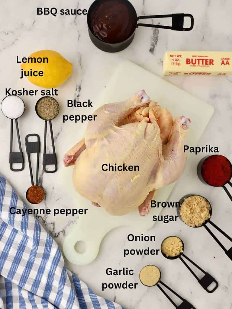 Simple Ingredients for Yummy BBQ half chicken