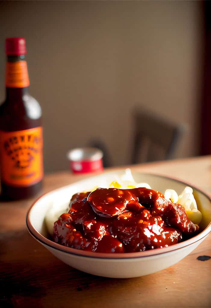 A bowl of BBQ sauce made with J Willy BBQ Sauce Recipe