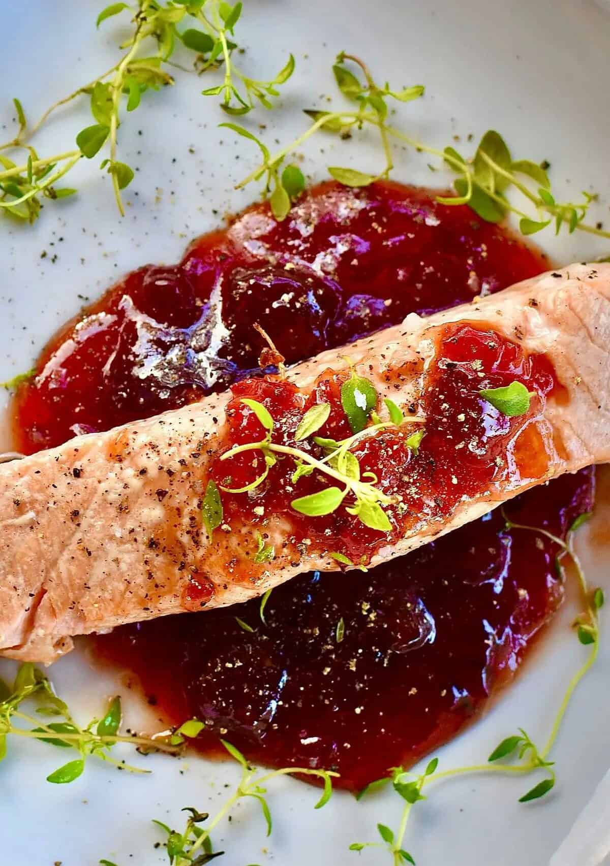  Elevate your salmon game with this cherry sauce.