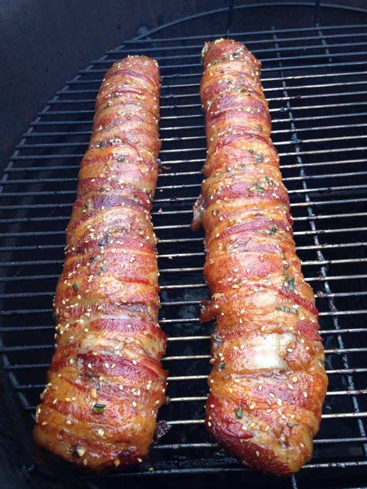  Elk backstrap, bacon-wrapped and ready to be grilled.