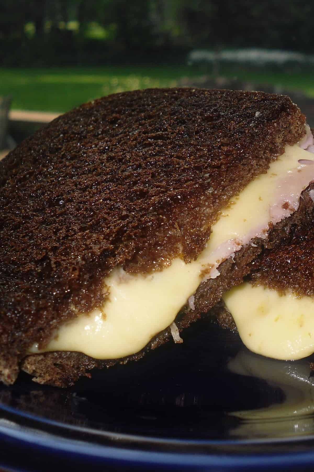 Grilled Gouda Cheese Sandwiches With Smoked Ham and Pumpernickel Recipe