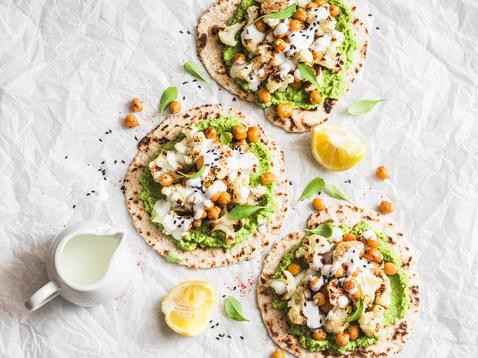  Have a go at making this easy vegan flatbread topped with the perfect blend of plant-based
