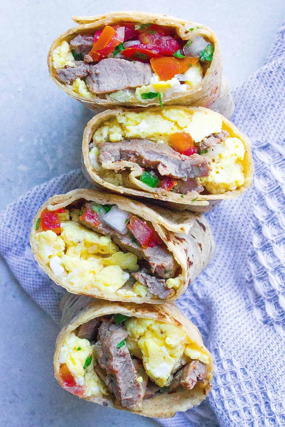  Rise and shine with a hearty Steak and Egg Burrito!