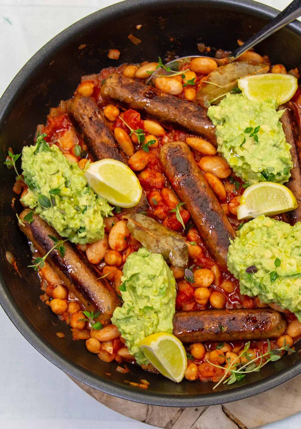 Smoked Pepper and Butter Bean Vegetarian Sausages