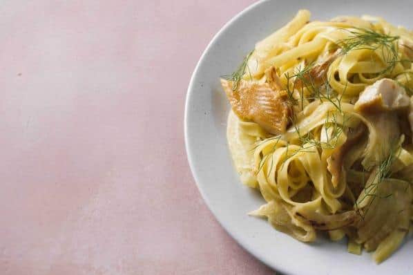  Smoked trout adds depth and character to this pasta!