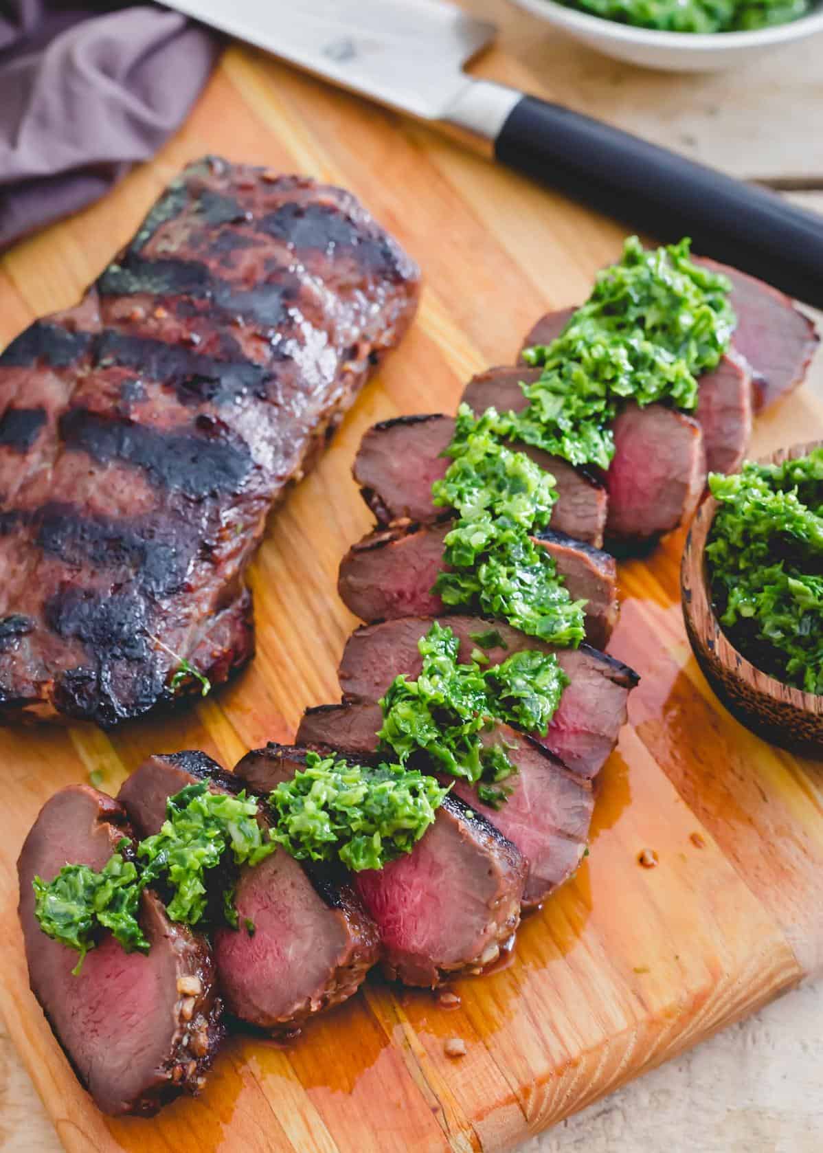  The star of the BBQ show – grilled venison tenderloin!