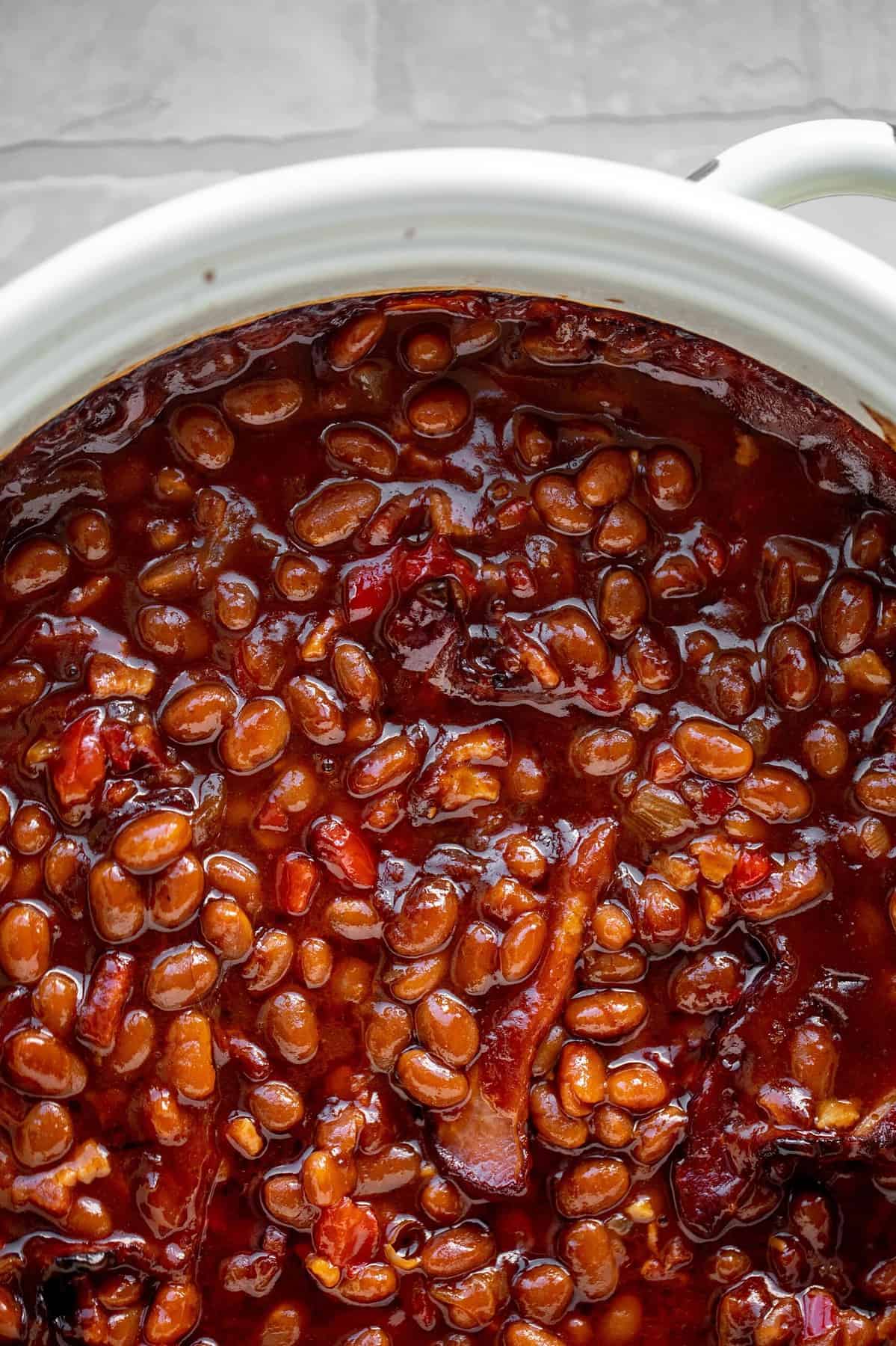  These saucy cowboy beans are truly the stars of the show.
