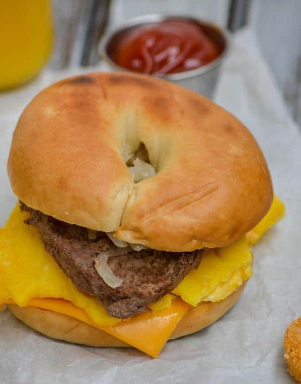  This Copycat Steak Egg and Cheese Bagel is the breakfast of champions.